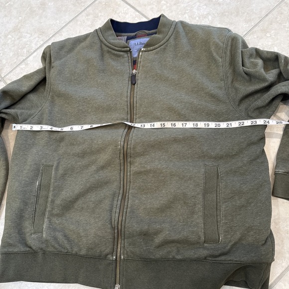 LL Bean Green Shacket Jacket Coat‎ Flannel Lined Full Zip Traditional Fit Sz L - Picture 2 of 10